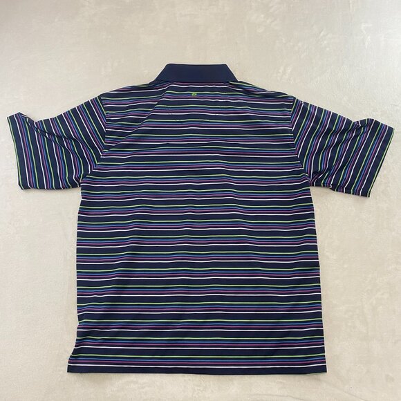Bollé Golf Performance Tech Polo Shirt Striped - Size Large - Picture 6 of 10
